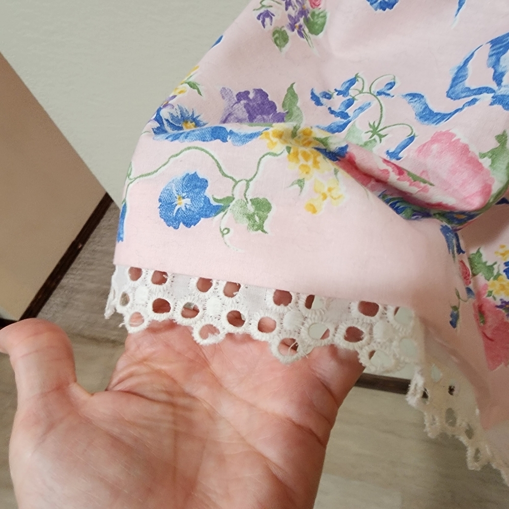 Vintage Daisy Kingdom Floral Dress Puff Sleeve Petticoat Lace Cottagecore size 8 - Picture 3 of 14
